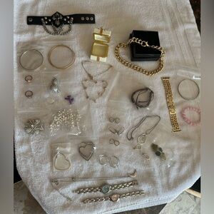 Assorted Jewelry Collection with Gold and Silver Tones